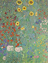 Klimt LARGE Notebook #3: Cool Artist Gifts - Farm Garden with Sunflowers Gustav Klimt Notebook College Ruled to write in 8.5x11