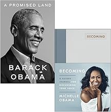 A Promised Land By Barack Obama & Becoming: A Guided Journal for Discovering Your Voice By Michelle Obama 2 Books Collection Set